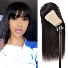 Headgear Upside Down Qi Bangs Real Human Hair