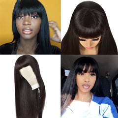 Headgear Upside Down Qi Bangs Real Human Hair
