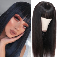 Headgear Upside Down Qi Bangs Real Human Hair