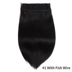 100g 120g  European Hair Machine Made Remy Clip In One Piece Human Hair Extensions with Adjustable Fish wire