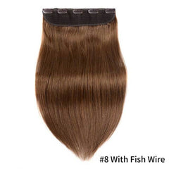 100g 120g  European Hair Machine Made Remy Clip In One Piece Human Hair Extensions with Adjustable Fish wire