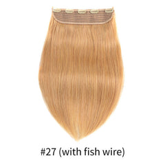 100g 120g  European Hair Machine Made Remy Clip In One Piece Human Hair Extensions with Adjustable Fish wire