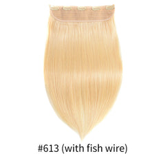 100g 120g  European Hair Machine Made Remy Clip In One Piece Human Hair Extensions with Adjustable Fish wire