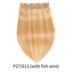 100g 120g  European Hair Machine Made Remy Clip In One Piece Human Hair Extensions with Adjustable Fish wire