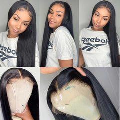 30 Inch Straight Lace Front Wig Transparent Lace Frontal Wigs Bone Straight Lace Front Human Hair Wigs T Part Lace Closure Wigs