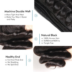 Loose Wave Bundles Brazilian Human Hair Loose Bundles Remy 1/3/4 /Pcs Lot Loose Natural Black 100% Human Hair Extension