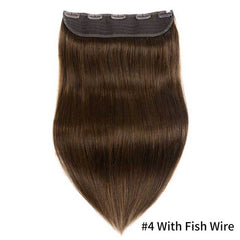 100g 120g  European Hair Machine Made Remy Clip In One Piece Human Hair Extensions with Adjustable Fish wire