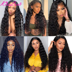 13x4/13x6 Transparent Lace Front Wig Water Wave 360 Lace Frontal Human Hair Wigs for Women Brazilian Curly 5x5 Lace Closure Wig