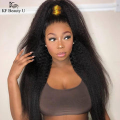 32 inch 13x4 Lace Frontal Wig Human Hair Kinky Straight Lace Front Wig 250% 180% Remy Brazilian Human Hair Wigs for Black Women