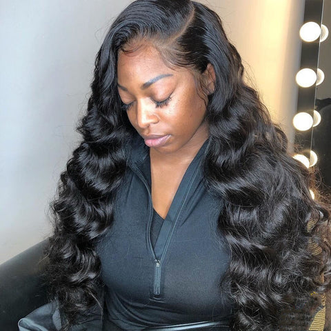 30 Inch Body Wave Lace Front Wig 13x4 Lace Frontal Human Hair Wigs for Black Women Brazilian Pre-plucked HD Loose Deep Wave Wigs