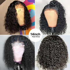 Deep Wave Frontal Wig Remy Brazilian 4x4 Lace Closure Wigs For Women Human Hair 13x4 HD Pre Plucked Bob Lace Wigs