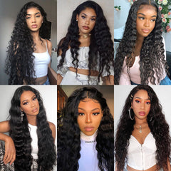 13x4 HD Lace Frontal Wig Loose Deep Wave Wig Lace Front Human Hair Wigs Natural Wave Wig PrePlucked Hairline Wig For Women Full