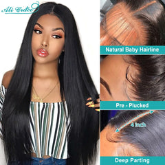 Bone Straight Human Hair Wigs 4x4 Closure Wig with Baby Hair Brazilian Pre-Plucked 13x4 Lace Front Human Hair Wigs
