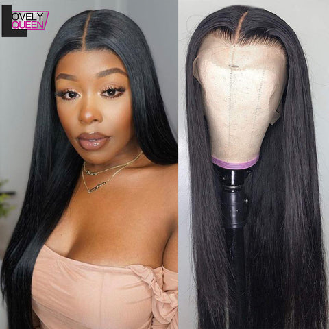 13x6 Lace Front Human Hair Wigs Straight Hair Brazilian Remy Hair 180% Density Lace Frontal Wigs Pre Plucked Lace Front Wigs