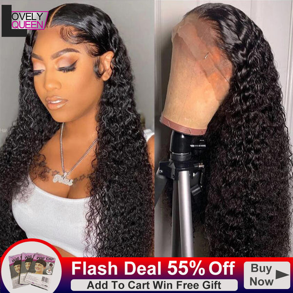 Curl 13X6 Lace Front Wig Brazilian Remy Curly Human Hair Wigs Pre Plucked 180 Density Lace Front Human Hair Wigs