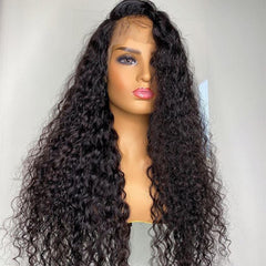 Curly Human Hair Wig Hd Full Lace Front Human Hair 13x4 Lace Frontal Brazilian Water Deep Wave 28 30 Inch