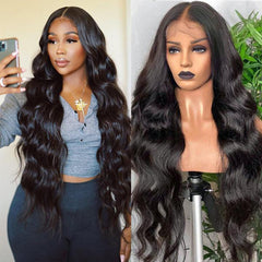 13x4 HD Transparent Lace Front Human Hair Closure Wigs