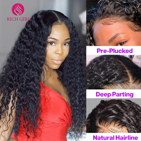 Brazilian Deep Wave Wig 13X6 HD Lace Front Human Hair Wigs For Women Richgirl 4X4 5X5 6X6 Long Inch Deep Curly Lace Closure Wig