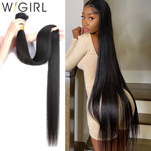 Straight 28 30 32 40 Inch Remy Brazilian Hair Weave Human Hair Bundles Natural Color 100% Human Hair Extension