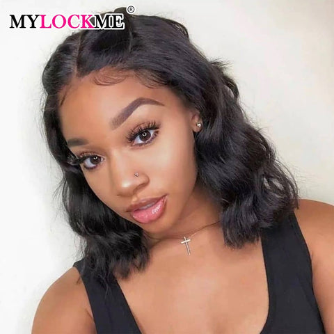 13x4 Lace Frontal Human Hair Wigs Cute Body Wave 100% Brazilian Hair Wigs 4x4 Lace Closure Bob Short Wigs