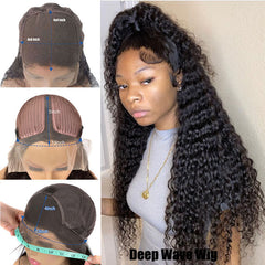 Water Wave Lace Wigs Transparent 13x4 Lace Front Wig Brazilian Water Wave Curly Human Hair Lace Wigs HD T Part Lace Front Wig