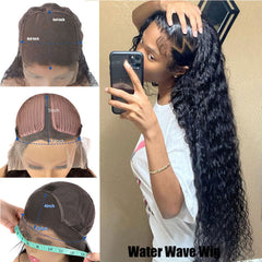 Water Wave Lace Wigs Transparent 13x4 Lace Front Wig Brazilian Water Wave Curly Human Hair Lace Wigs HD T Part Lace Front Wig