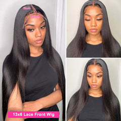 Cranberry Straight Lace Front Wig Brazilian Hair Wigs Remy Lace Front Human Hair Wigs For Women Pre Plucked HD Lace Frontal Wig