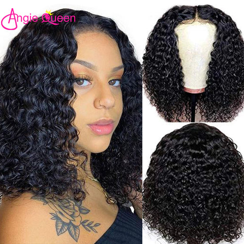 Deep Wave Frontal Wig Remy Brazilian 4x4 Lace Closure Wigs For Women Human Hair 13x4 HD Pre Plucked Bob Lace Wigs