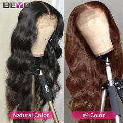 Cheap Colored HD Lace Frontal Wig Body Wave Lace Front Wig Glueless Light Brown Lace Front Human Hair Wigs For Women Remy Wig T