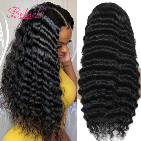 13×6 Loose Deep Wave Wig 360 Lace Frontal Wigs Pre Plucked HD Transparent Lace Front Human Hair Wigs Deep Wave 5x5 Closure Wig