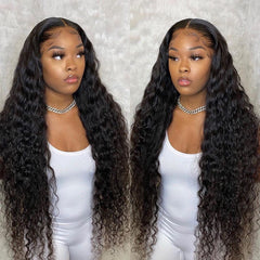 Loose Deep Wave Frontal Wig Hd Front Human Hair 40 Inch Water Wave Lace Front Wig Full Wet And Wavy Curly Wig