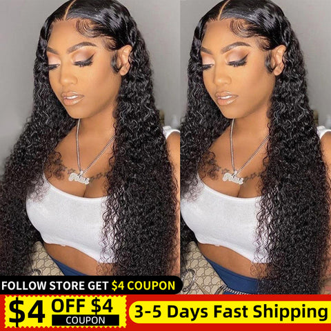 HD Transparent Curly 13x4 Lace Front Human Hair Wigs 4x4 5x5 Closure Wig Malaysian Jerry Curly Lace Frontal Wigs