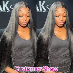 30 Inch 13x4 Straight Lace Front Wig 180 Density HD Transparent Lace Frontal Wig Human Hair Brazilian Pre-Plucked