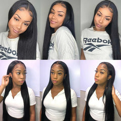 30 Inch 13x4 Straight Lace Front Wig 180 Density HD Transparent Lace Frontal Wig Human Hair Brazilian Pre-Plucked