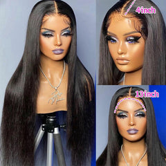 30 Inch 13x4 Straight Lace Front Wig 180 Density HD Transparent Lace Frontal Wig Human Hair Brazilian Pre-Plucked