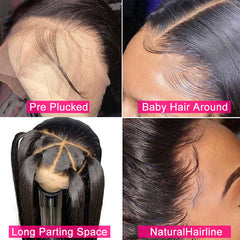Hd Transparent 360 Lace Frontal Wig 13x4 Straight Lace Front Wig Bone Straight Lace Front Human Hair Wigs Lace Frontal Wig Remy