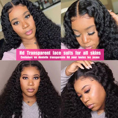 Deep Wave Frontal Wig Hd Transparent Lace Wigs Colored Lace Frontal Wig Brown Curly Lace Front Human Hair Wigs