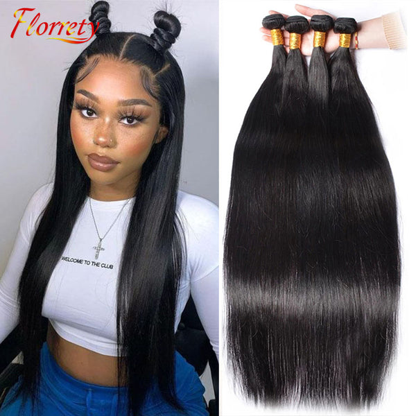 Straight Bundles Bone Straight 100% Human Hair Bundles 28 30 inch Virgin Hair 3 4 Bundles Brazilian Weave Human Hair Extensions