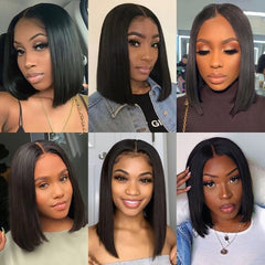 Short Straight Bob Wig Brazilian Cheap Human Hair Wigs For Women 5x1 13x4 Lace Frontal Wig Remy Human Wigs PrePlucked Hairline
