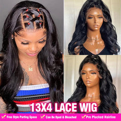13x4 Body Wave Lace Front Wig Human Hair PrePlucked HD Transparent 360 Lace Frontal Wig With Baby Hair Brazilian