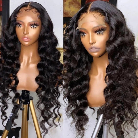 13x4 HD Lace Frontal Wig Loose Deep Wave Wig Lace Front Human Hair Wigs Natural Wave Wig PrePlucked Hairline Wig For Women Full