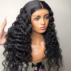 13x4 HD Lace Frontal Wig Loose Deep Wave Wig Lace Front Human Hair Wigs Natural Wave Wig PrePlucked Hairline Wig For Women Full