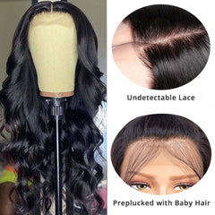 Body Wave Lace Front Wig 13x4 HD Transparent Lace Wigs 4x4 Lace Closure Wig Remy Brazilian Wavy Body Lace Front Human Hair Wigs