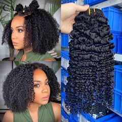 Brazilian Afro Kinky Curly Clip In Human Hair Extensions 3B 3C Virgin Human Hair Extensions Natural Black Full Head