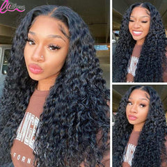 Water Wave Human Hair Lace Front Wig Brazilian Wet and Wavy HD Lace Frontal Wig For Woman Human Hair Kinky Curly Pre Plucked Wig