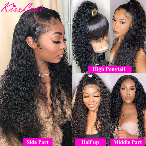 13x4/13x6 Transparent Lace Front Wig Water Wave 360 Lace Frontal Human Hair Wigs for Women Brazilian Curly 5x5 Lace Closure Wig