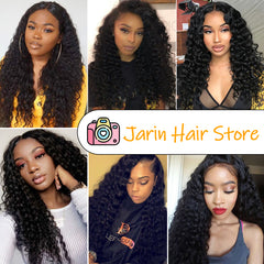 Deep Wave HD Transparent 13x4 Lace Frontal Wigs Human Hair 250% Density Lace Front Wig Pre Plucked Bleached Knots Wigs Remy