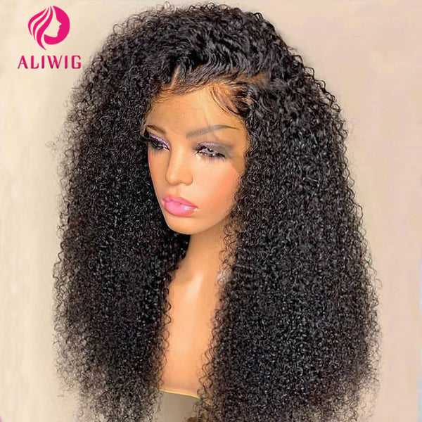 Curly Wig 13x4 Lace Front Wig Deep Kinky Curly Human Hair Wigs Brazilian HD Transparent Lace Frontal Wigs