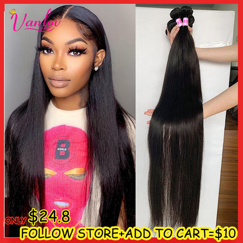 Straight Hair Brazilian Straight Human Hair Weave Bundles Natural Black 1/3/4 pcs/lot 100% Human Hair Bundles Remy Hair