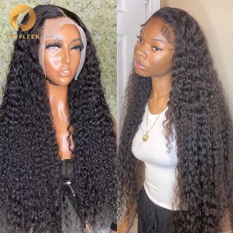 250 Density 30 32 Inch Deep Wave 13x4 Lace Frontal Human Hair Wigs Wet And Wavy Water Curly Hair Wig Hd Lace Front Wig